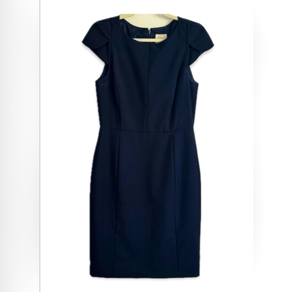 J.CREW | TULIP SLEEVE SUITING SHEATH DRESS IN NAVY SIZE 4 - Picture 1 of 9